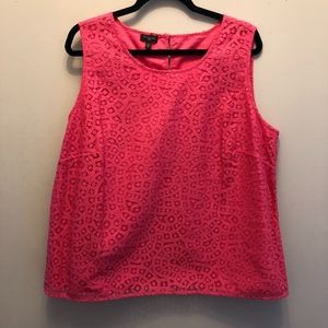 Talbots Lace Hot Pink Sleeveless Top